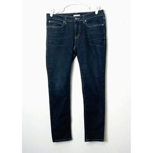Eileen Fisher Dark Wash Denim Jeans Slim Fit Classic Style Casual Everyday